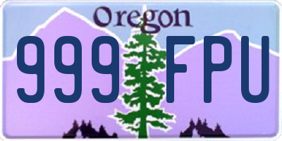 OR license plate 999FPU