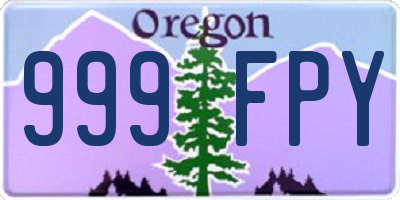OR license plate 999FPY