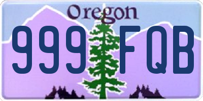 OR license plate 999FQB
