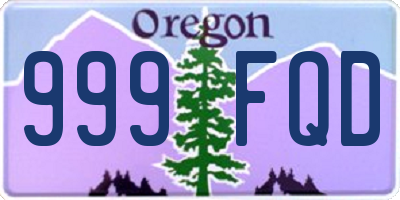 OR license plate 999FQD