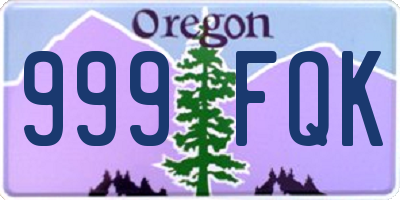 OR license plate 999FQK