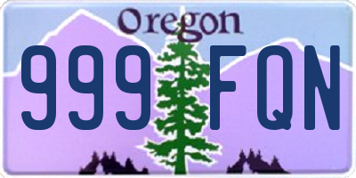 OR license plate 999FQN