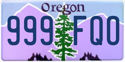 OR license plate 999FQO
