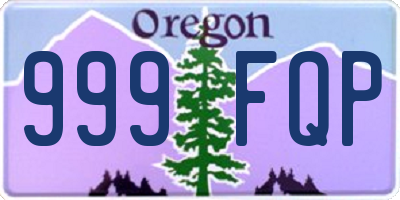 OR license plate 999FQP