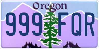 OR license plate 999FQR