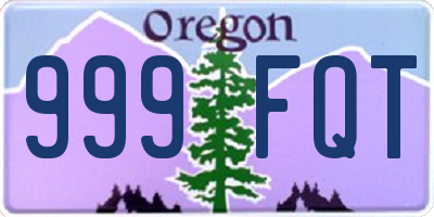 OR license plate 999FQT