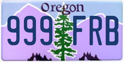 OR license plate 999FRB