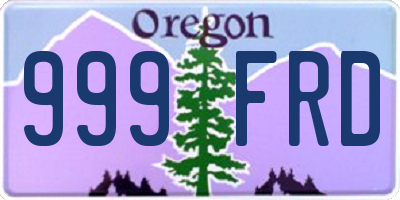 OR license plate 999FRD