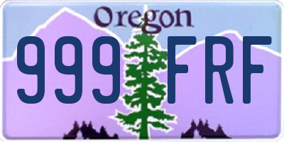 OR license plate 999FRF