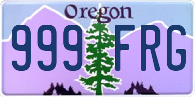 OR license plate 999FRG