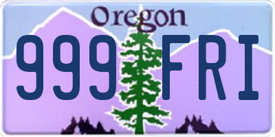 OR license plate 999FRI