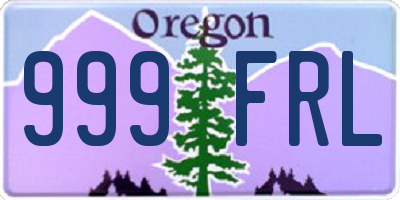 OR license plate 999FRL