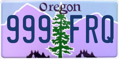 OR license plate 999FRQ