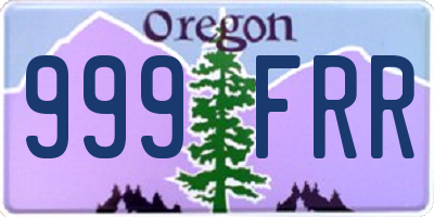 OR license plate 999FRR