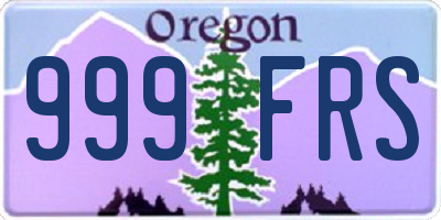 OR license plate 999FRS