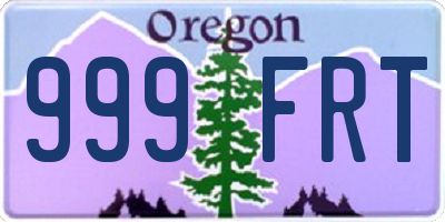 OR license plate 999FRT