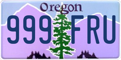 OR license plate 999FRU