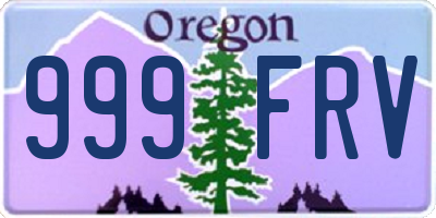 OR license plate 999FRV