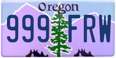 OR license plate 999FRW