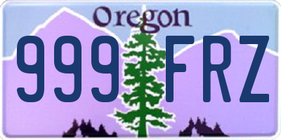 OR license plate 999FRZ