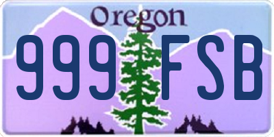 OR license plate 999FSB