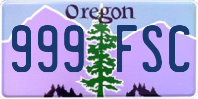 OR license plate 999FSC