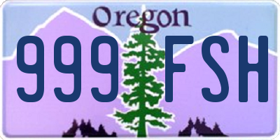 OR license plate 999FSH