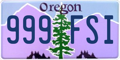 OR license plate 999FSI