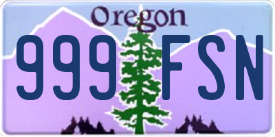 OR license plate 999FSN
