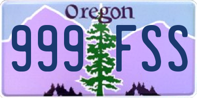OR license plate 999FSS