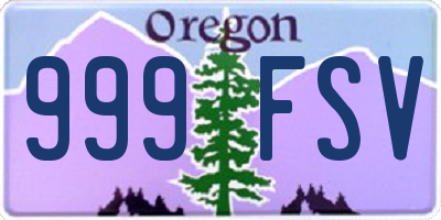 OR license plate 999FSV
