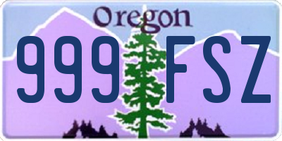 OR license plate 999FSZ