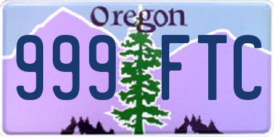 OR license plate 999FTC