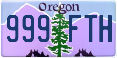 OR license plate 999FTH