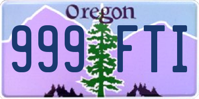 OR license plate 999FTI