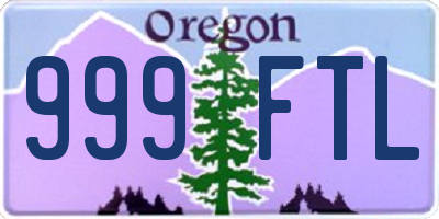 OR license plate 999FTL