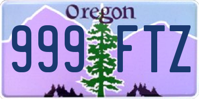 OR license plate 999FTZ