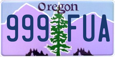 OR license plate 999FUA