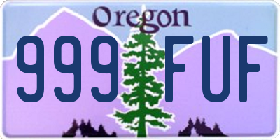 OR license plate 999FUF