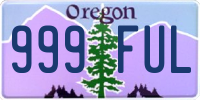 OR license plate 999FUL