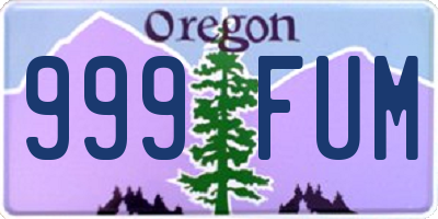 OR license plate 999FUM