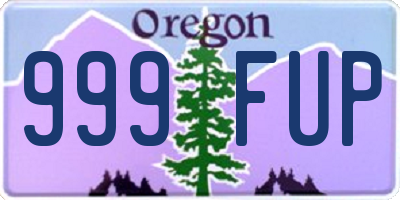 OR license plate 999FUP