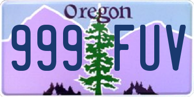 OR license plate 999FUV