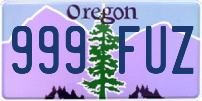 OR license plate 999FUZ