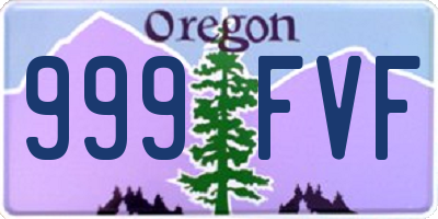 OR license plate 999FVF