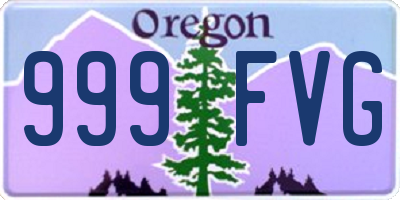 OR license plate 999FVG
