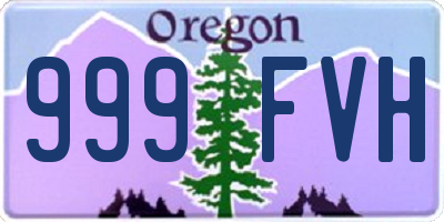 OR license plate 999FVH