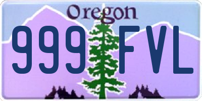 OR license plate 999FVL