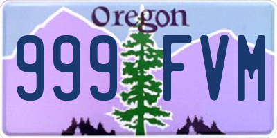 OR license plate 999FVM