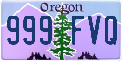 OR license plate 999FVQ